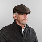 Brown Herringbone Wool Gatsby Cap