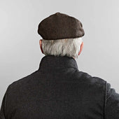 Brown Herringbone Wool Gatsby Cap