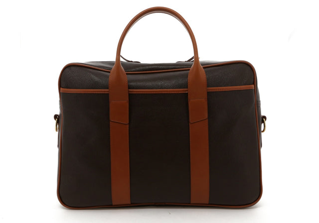Commuter Briefcase - Chocolate / Cognac Pebbled Leather