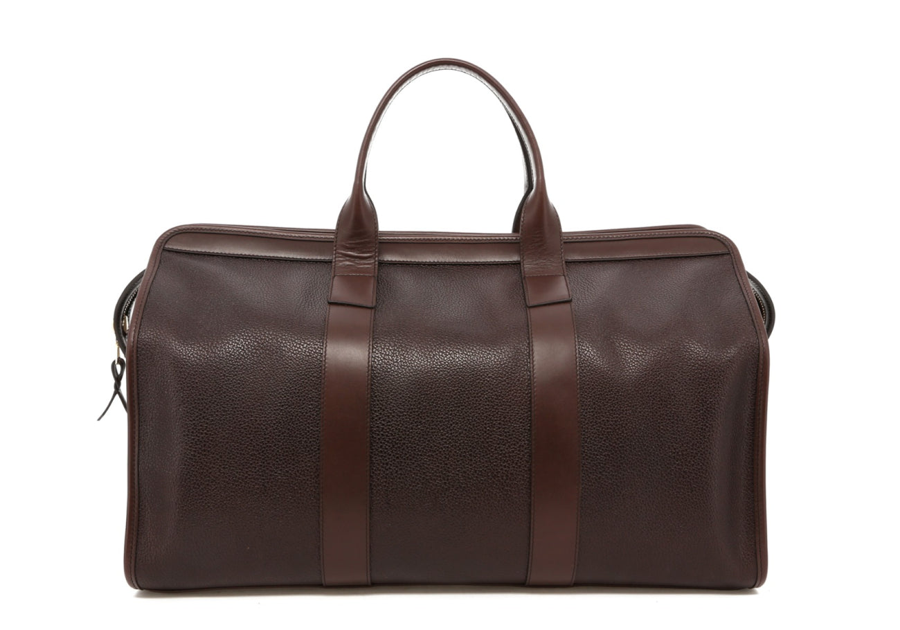 Signature Travel Duffle - Chocolate Pebbled Printed Leather - Brown Interior