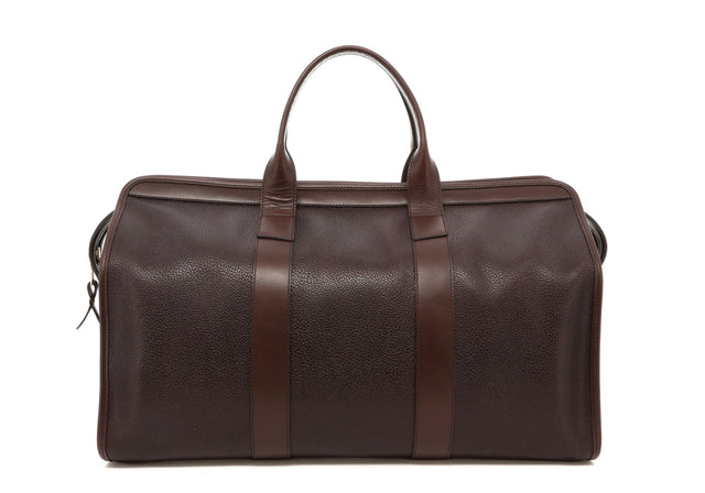 Signature Travel Duffle - Chocolate Pebbled Printed Leather - Brown Interior