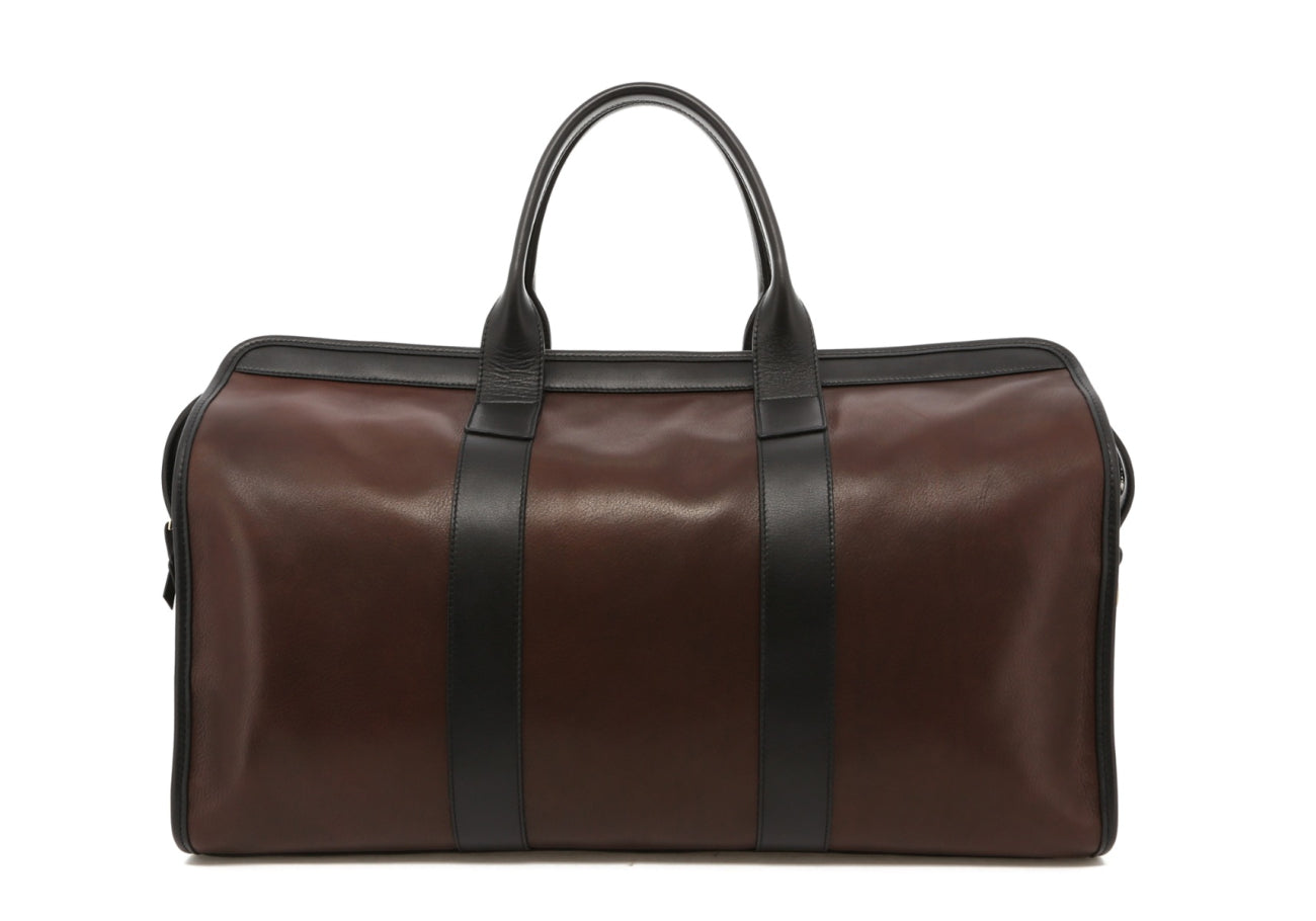 Signature Travel Duffle - Chocolate/Black Trim - Soft Tumbled Leather