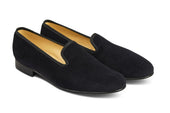 CHURCHILL VELVET SLIPPER - Black