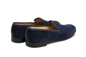 CHURCHILL VELVET SLIPPER - Navy