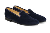 CHURCHILL VELVET SLIPPER - Navy