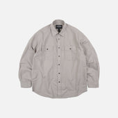 CIGARETTE POCKET TYPEWRITER SHIRT - MUD
