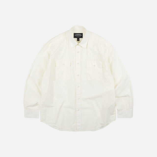 CIGARETTE POCKET TYPEWRITER SHIRT - BUTTER