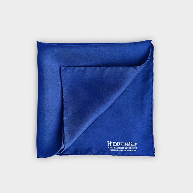 Classic Dark Blue Silk Pocket Square