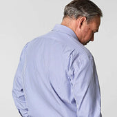 Classic Fit Bengal Stripe Cotton Poplin Shirt With Classic Collar Double Cuff