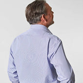 Classic Fit Fine Bengal Stripe Cotton Poplin Shirt With Classic Collar Double Cuff