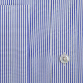Classic Fit Fine Bengal Stripe Cotton Shirt With Classic Collar Double Cuff
