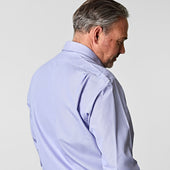 Classic Fit Hairline Stripe Cotton Poplin Shirt With Classic Collar Double Cuff