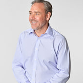 Classic Fit Sea Island Quality End On End Cotton Shirt With Classic Collar Double Cuff