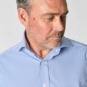 Classic Fit Small Gingham Check Cotton Shirt With Cut Away Collar Double Cuff