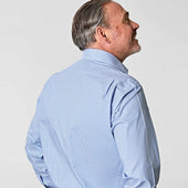 Classic Fit Small Gingham Check Cotton Shirt With Cut Away Collar Two Button Cuff