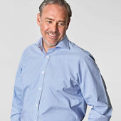 Classic Fit Small Gingham Check Cotton Shirt With Cut Away Collar Two Button Cuff