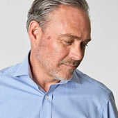 Classic Fit Small Gingham Check Cotton Shirt With Cut Away Collar Two Button Cuff