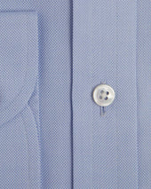 Classic Fit Plain Light Oxford Cotton Shirt With Button Down Collar Two Button Cuff