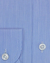 Classic Fit Hairline Stripe Cotton Poplin Shirt With Classic Collar Two Button Cuff