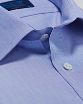 Classic Fit Hairline Stripe Cotton Poplin Shirt With Classic Collar Two Button Cuff