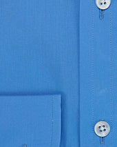 Classic Fit Plain Deep Cotton Poplin Shirt With Classic Collar Two Button Cuff