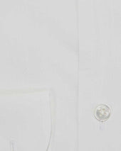 Classic Fit Plain Sea Island Quality Cotton Poplin Shirt With Classic Collar Two Button Cuff