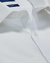 Classic Fit Plain Sea Island Quality Cotton Poplin Shirt With Classic Collar Double Cuff
