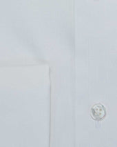 Classic Fit Plain Sea Island Quality Cotton Poplin Shirt With Classic Collar Double Cuff