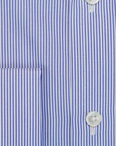 Classic Fit Fine Bengal Stripe Cotton Poplin Shirt With Classic Collar Double Cuff