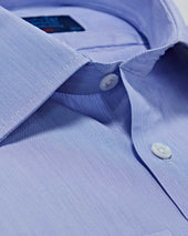Classic Fit Hairline Stripe Cotton Poplin Shirt With Classic Collar Double Cuff