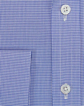 Classic Fit White Shepherds Check Cotton Poplin Shirt With Classic Collar Double Cuff
