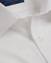 Classic Fit Plain Cotton Poplin Shirt With Classic Collar Double Cuff