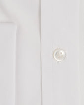 Classic Fit Plain Cotton Poplin Shirt With Classic Collar Double Cuff