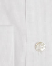 Classic Fit Small Square Cotton Poplin Shirt With Classic Collar Two Button Cuff