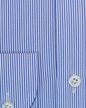 Classic Fit Fine Bengal Stripe Cotton Poplin Shirt With Cut Away Collar Two Button Cuff