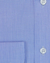 Classic Fit Plain End On End Cotton Poplin Shirt With Cut Away Collar Two Button Cuff