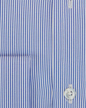 Classic Fit Fine Bengal Stripe Cotton Poplin Shirt With Cut Away Collar Double Cuff