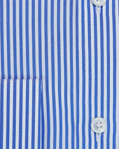 Classic Fit Bengal Stripe Cotton Poplin Shirt With Cut Away Collar Double Cuff