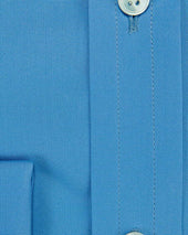 Classic Fit Plain Cotton Poplin Shirt With Cut Away Collar Double Cuff