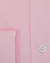 Classic Fit Plain Pink End On End Cotton Shirt With Cut Away Collar Double Cuff