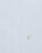 Classic Fit Plain Cotton Poplin Shirt With Cut Away Collar Double Cuff