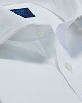 Classic Fit Satin Stripe On Cotton Shirt With Cut Away Collar Double Cuff
