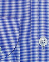 Classic Fit Shepherds Check Cotton Poplin Shirt With Cut Away Collar Two Button Cuff
