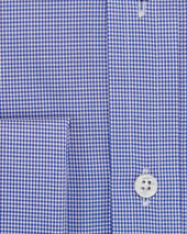 Classic Fit Shepherds Check Cotton Poplin Shirt With Cut Away Collar Double Cuff