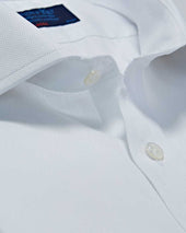 Classic Fit Diamond Cotton Shirt With Cut Away Collar Two Button Cuff