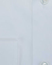 Classic Fit Plain Fine Twill Cotton Shirt With Cut Away Collar Two Button Cuff