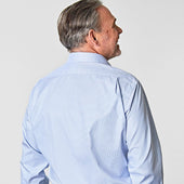 Classic Fit Light Micro Houndstooth Cotton Shirt With Classic Collar Two Button Cuff