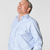 Classic Fit Light Prince Of Wales Check Cotton Shirt With Classic Collar Double Cuff