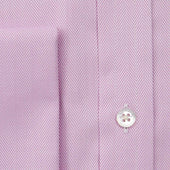 Classic Fit Lilac Herringbone Cotton Shirt With Classic Collar Double Cuff