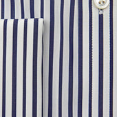 Classic Fit Candy Stripe Cotton Shirt With Classic Collar Double Cuff